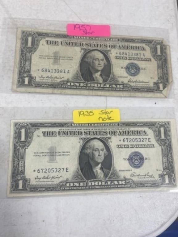 1935 & 1957 $1 STAR NOTE SILVER CERTIFICATES