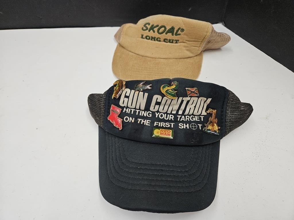 Vintage Gun Control & Skoal Tobacco Hats