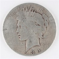 1934 US PEACE SILVER $1 DOLLAR COIN