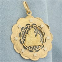 Ave Maria Mary Magdalene and Jesus Pendant in 18k