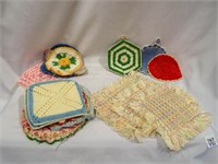 (21) Vintage Hand Crocheted Hot Pads