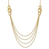14 Kt Four Strand Rope Chain Necklace