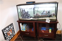 Fish Tank (13x48x21") with Stands & Contents
