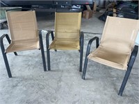 (3) Metal Patio Chairs