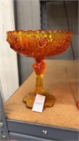 Vintage Fenton Orange Rose Glass