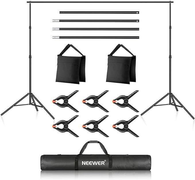 2 Pk Photo Studio Backdrop Support System 10x6.6ft