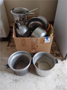 Box of Misc Pots and Pans