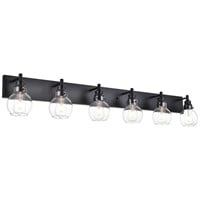 WULLUX Black Bathroom Light Fixtures with Clear...