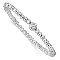 Sterling Silver- Austrian Crystal Bead Bracelet