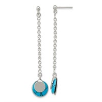 Sterling Silver- Turquoise Chain Link  Earrings