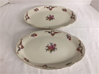 Two Royal Bayreuth Germany US Zone Oval Plates