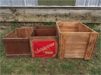3 Wood Fruit Crates