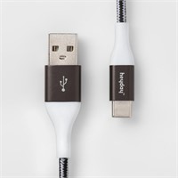 4' USB-C to USB-a Braided Cable - Heyday™ Black/Wh