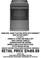 Whirlpool Smart Electric Dryer w/ Warranty