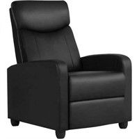 Comhoma Push Back Recliner - Black Leather