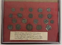 1600'S SPANISH COLONIAL COINS FRAMED