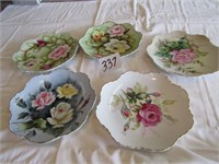 5 HAND PAINTED LEFTON PLATES