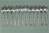 12 Stieff Rose pattern 5-1/2" teaspoons, monogramm