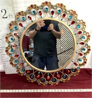 Gorgeous Colorful Metal Beveled Glass Mirror