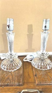 Nice pair of crystal candle stick lamps