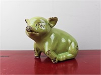 MD Ceramics Green Sitting Pig