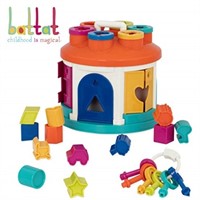 Color and Shape Sorting Toy with 6 Keys and 12