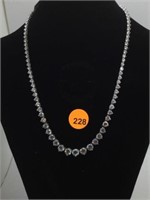 STERLING SILVER & CZ'S NECKLACE - 18"