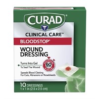 Curad Bloodstop Hemostatic Gauze, 1 X 1 Inches, 10