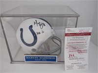 MARVIN HARRISON SIGNED AUTO COLTS MINI HELMET. JSA