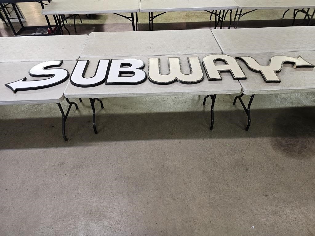 Vintage 1970s Wood Subway Sandwich Sign