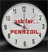 Pennzoil Wall Clock 12”
(Glass and Metal)