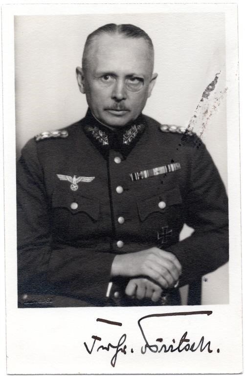 Autographed von Fritsch Postcard