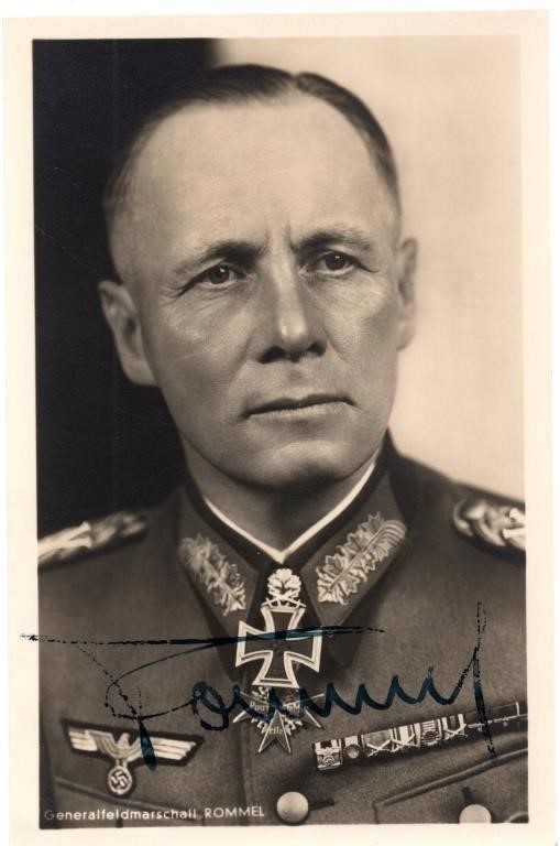 Autographed Postcard Erwin Rommel