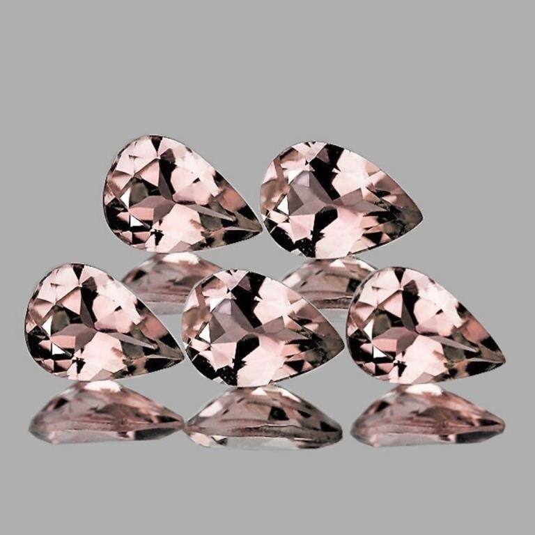 Natural Peach Pink Morganite 5 Pcs [Flawless-VVS]