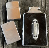 Ronson Cigarette Case and Zippo Lighters