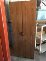 Wooden Storage Cabinet W/Key, 72”T x 28”W x 16”D