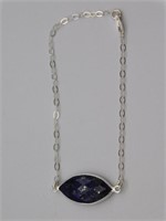 LAPIS LAZULI STERLING SILVER BRACELET ROCK STONE L