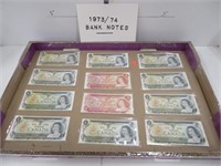 1973 and 1974 1$ and 2$ bills