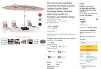 B3126  PHI VILLA 15ft Large Patio Umbrella Beige