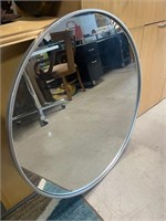 XL Round contemporary mirror 30" round silver