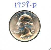 1959-D Washington Uncirculated Silver Quarter