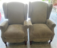 Pair Of Reclining Haining Wing Back Chairs