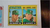 1967 TOPPS BASEBALL SET BREAK #33 ATHLETICS ROOKIE