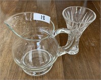 Waterford vase & heavy crystal water pitcher