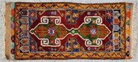 Antique Wool Turkish Colorful Knotted Rug