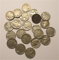 (22) Buffalo Nickels, some No Dates