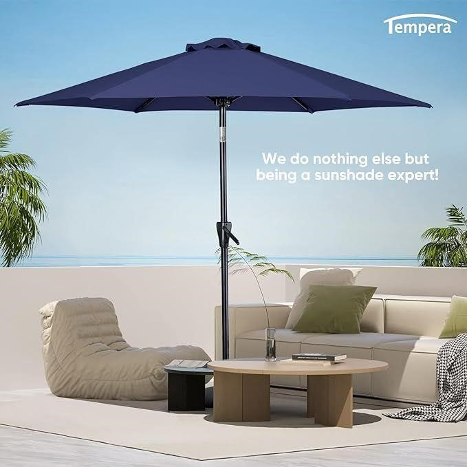 9ft Tempera Patio Umbrella with Push Button Tilt