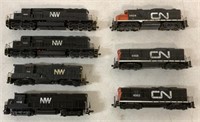 7 HO Train Engines-Kato, Tyco & others