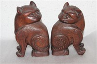 A Pair of Chinese/Asian Wooden Bookends