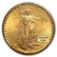 $20 St Gaudens Gold Double Eagle MS-62 CACG-Random